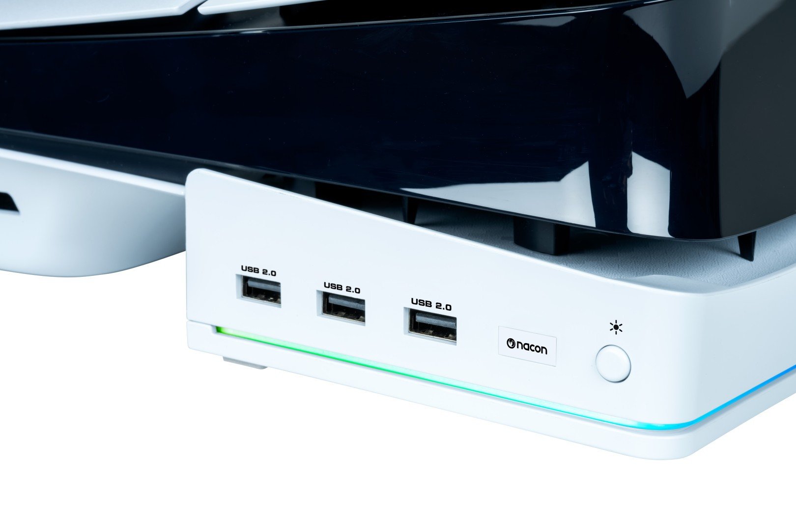 Bazë karikimi Nacon për PlayStation 5 Slim, me USB, ndriçim RGB, e zezë