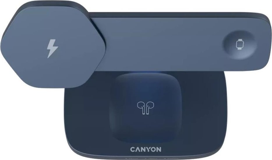 Безжична станица за полнење Canyon Hexagon CNS-WCS310DGBL, 3 во 1, 20W, црна