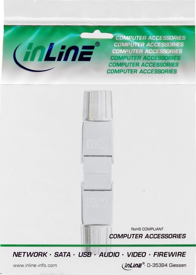 Konektor rrjeti InLine Cat.6A, i mbrojtur, instalim pa vegla, argjendtë