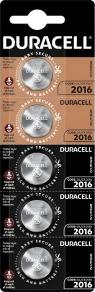 Bateri monedhë Duracell CR2016, litium 3V, set 5 copë
