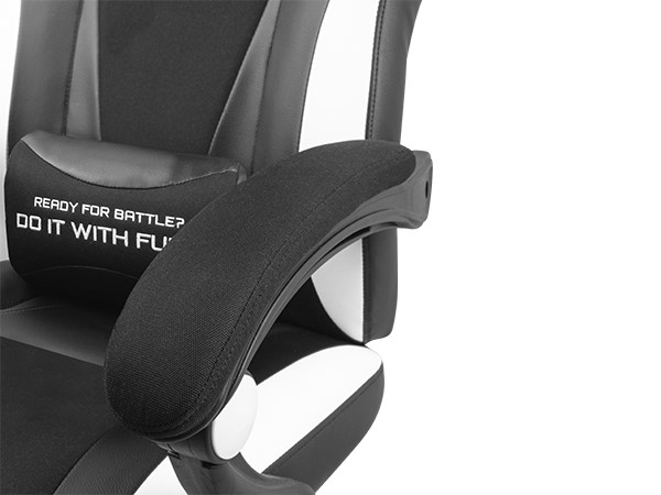 Karrige lojërash Fury Avenger M+, 150 kg, e zezë/e bardhë