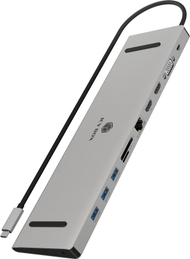 Docking station Icy Box USB Type C, 11 në 1, Triple Video Output, gri