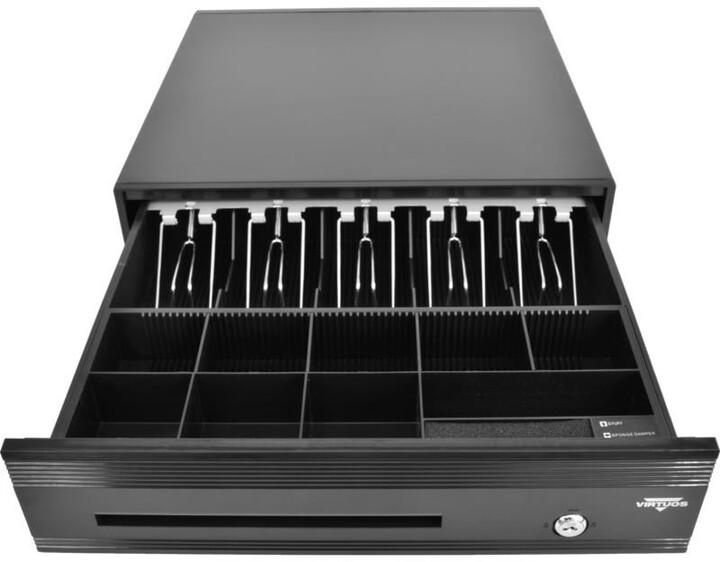 Sirtari i parave Virtuos C425D-Luxe - me kabllo, kushineta me topa, 9-24V, e zezë
