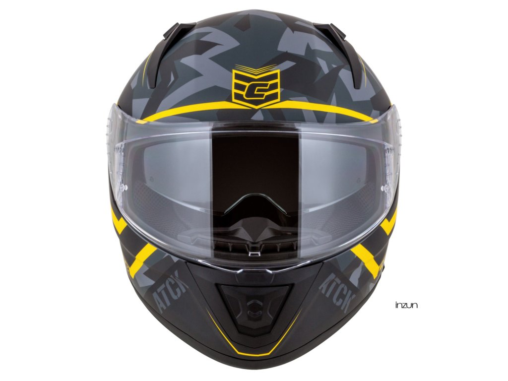 Kaskë moto CASSIDA Aero ATCK, integrale, ECE 22.06, gri kamuflazh e zezë e verdhë neon