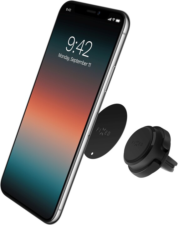 Mbajtëse për celular FIXED Icon Air Vent Mini, për ventilim, mangetike, e zezë