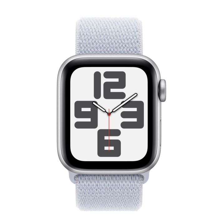 Apple Watch SE2 v3 GPS, 40mm, Silver Aluminum Case with Blue Cloud Sport Loop