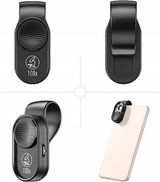 Lentë mikroskopi digjital për telefon Apexel APL-MS001, 100x zmadhim, LED, e zezë