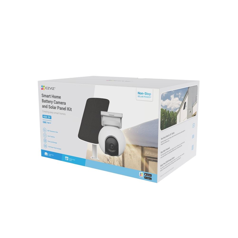 Kamerë IP Ezviz HB8 + Panel Diellor, 2K, Pan & Tilt