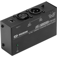 Furnizues phantom power Mozos PS400, 12V 48V, për mikrofonë XLR, i zi