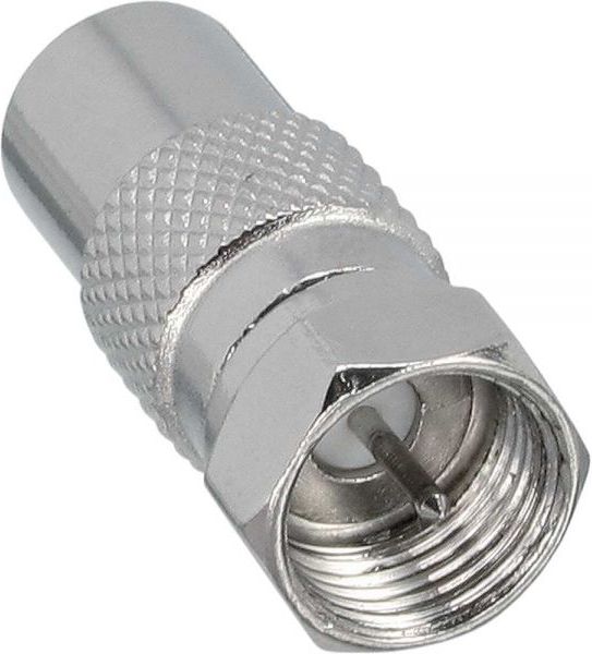 Adapter antene InLine 69921, Coaxial SAT F në IEC M/F, metalik