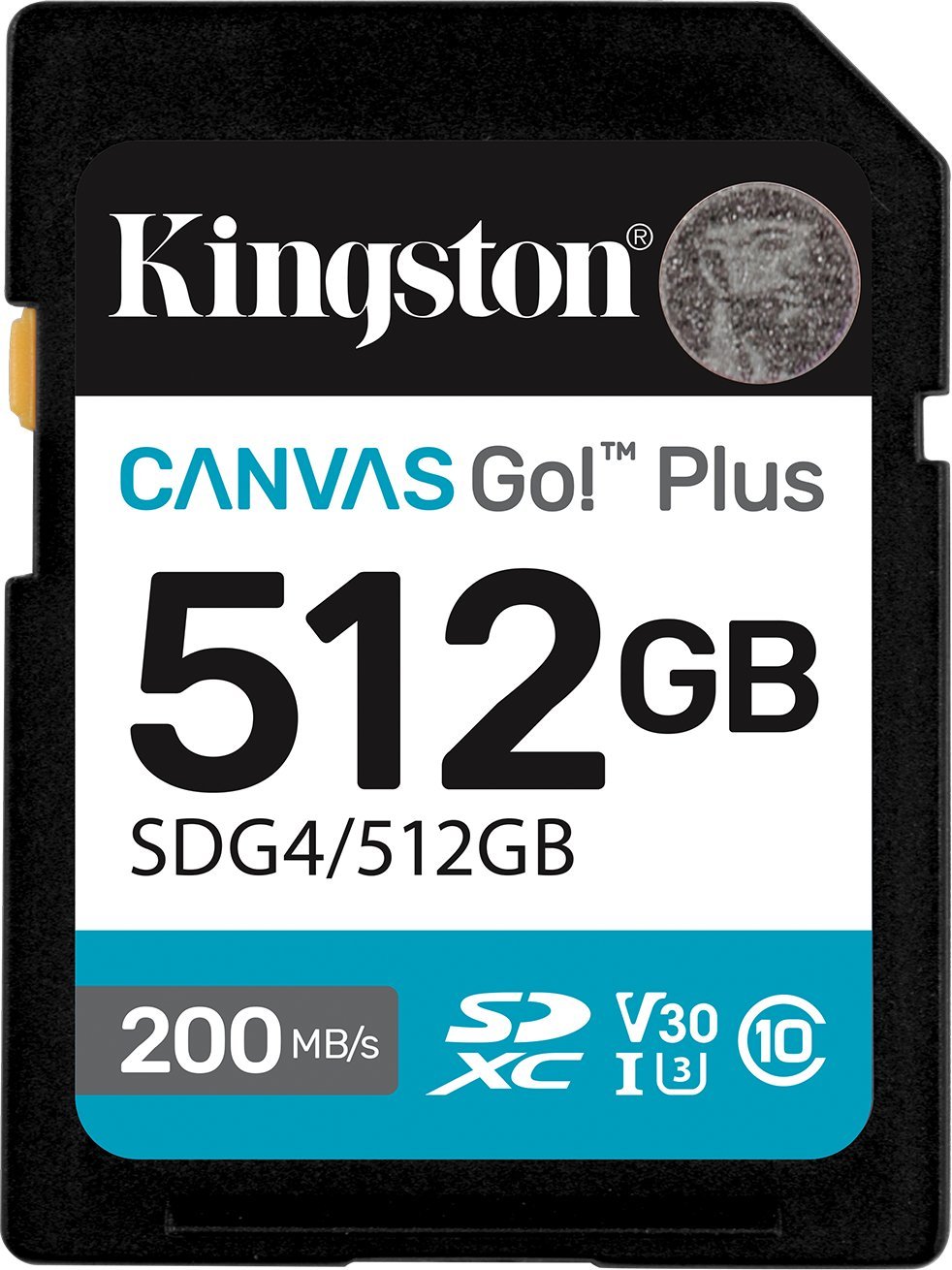 Kartë memorie Kingston Canvas Go Plus, 512GB, SDXC UHS I, e zezë