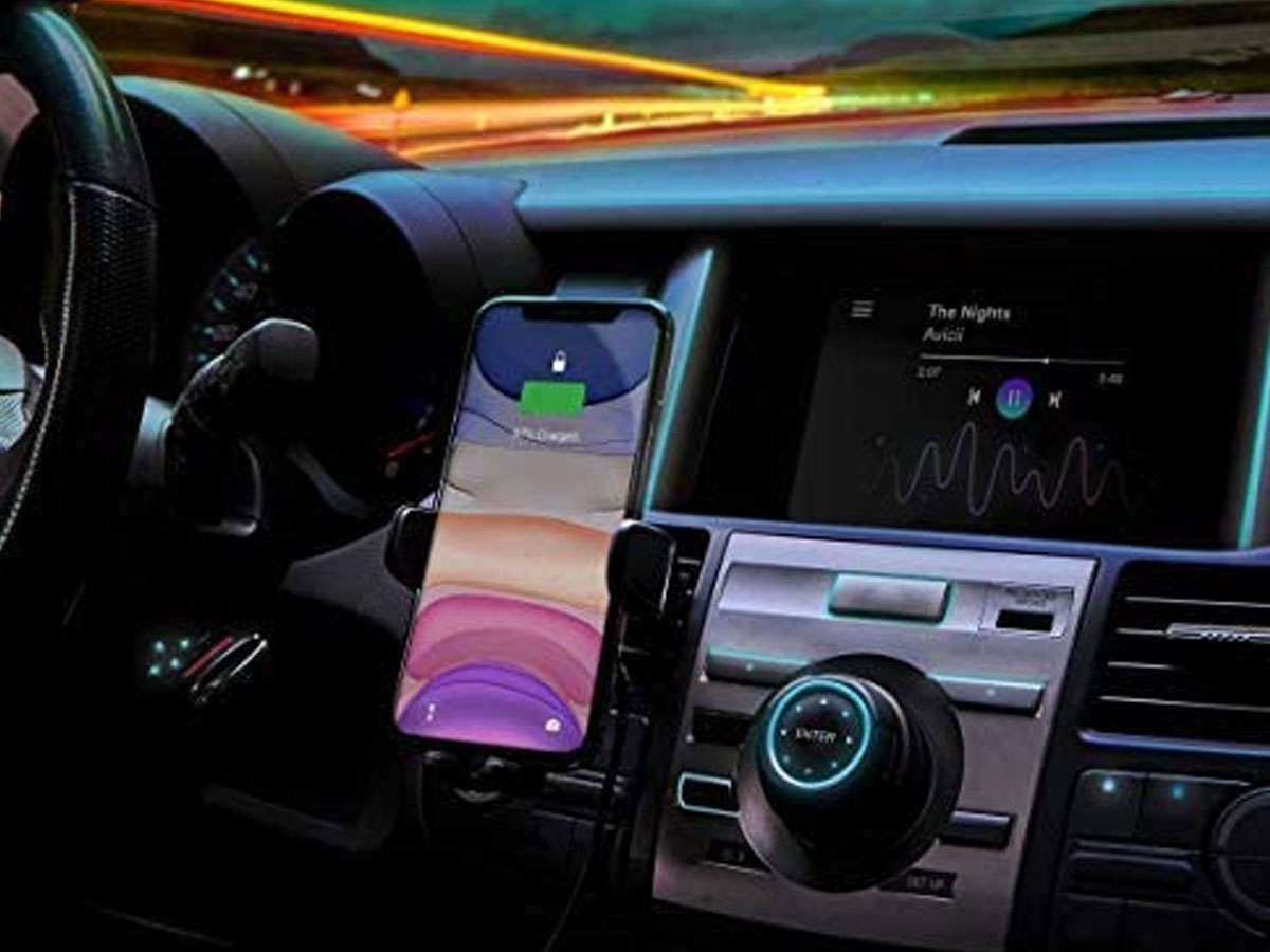 Mbajtës telefoni për veturë iOttie AutoSense, karikues wireless QI, montim në grilë ajri dhe CD