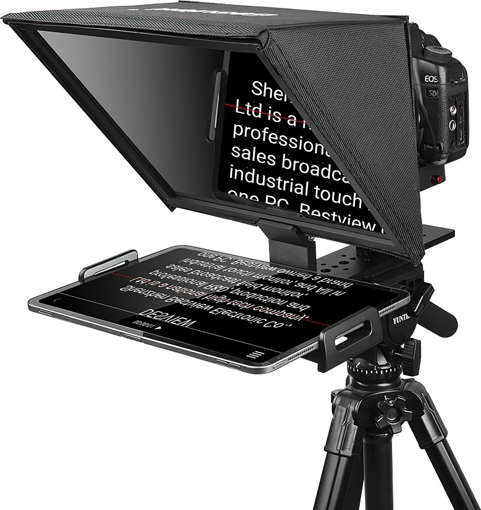 Teleprompter Desview T12, për kamera DSLR dhe smartphone, i zi