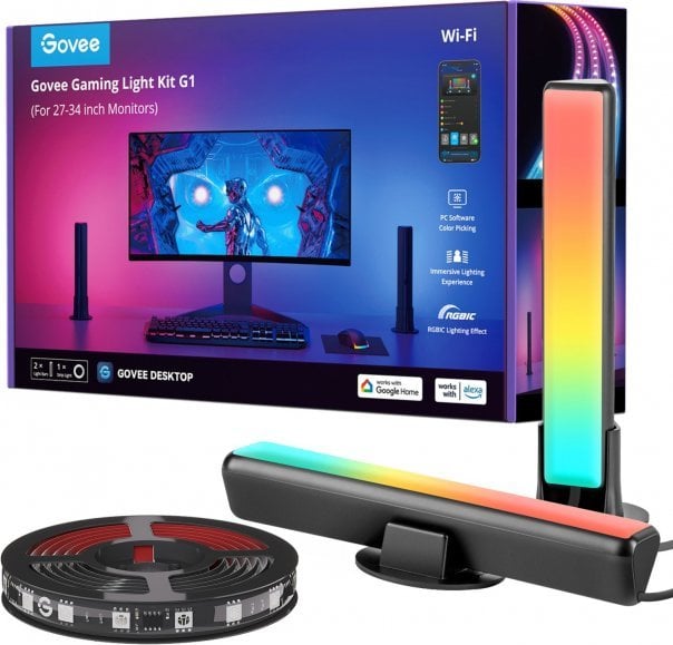 Set ndriçimi për monitor Govee PC Monitor Pro Kit, light bar dhe shirit LED, shumëngjyrësh