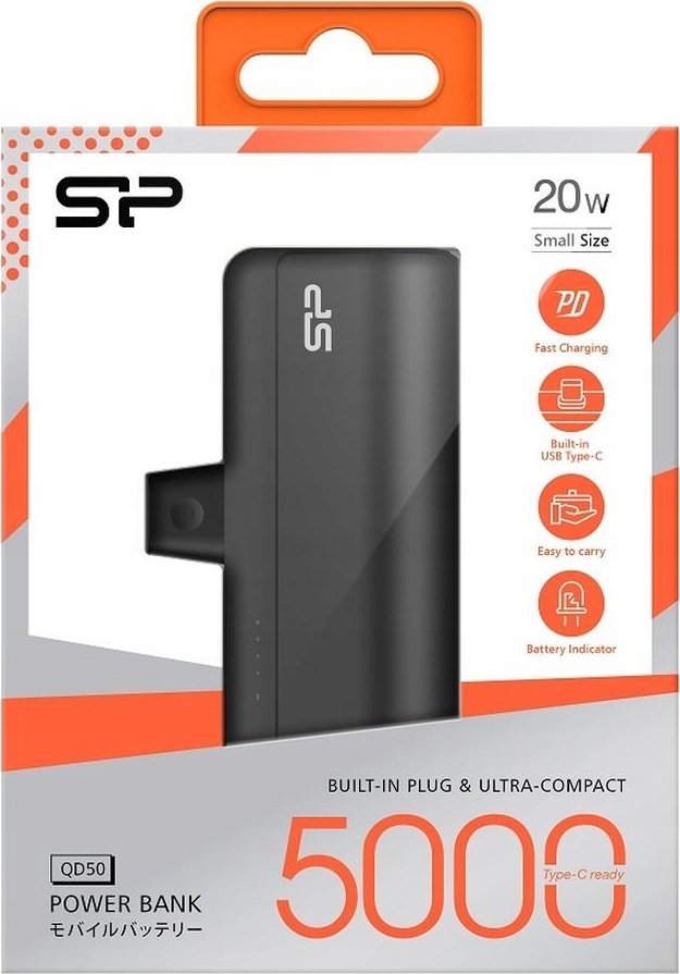 Karikues portativ Silicon Power QD50, 5000mAh, 20W PD QC 3.0 4.0, i zi