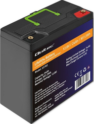 Bateri LiFePO4 Qoltec, 12.8V, 24Ah, gri