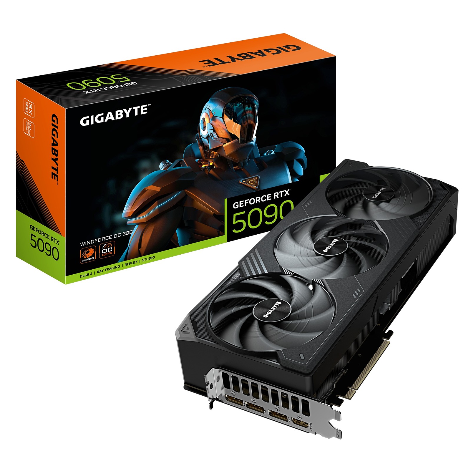 Kартичка графичка Gigabyte GeForce RTX 5090 Windforce OC, 32GB GDDR7, 180Hz, црна