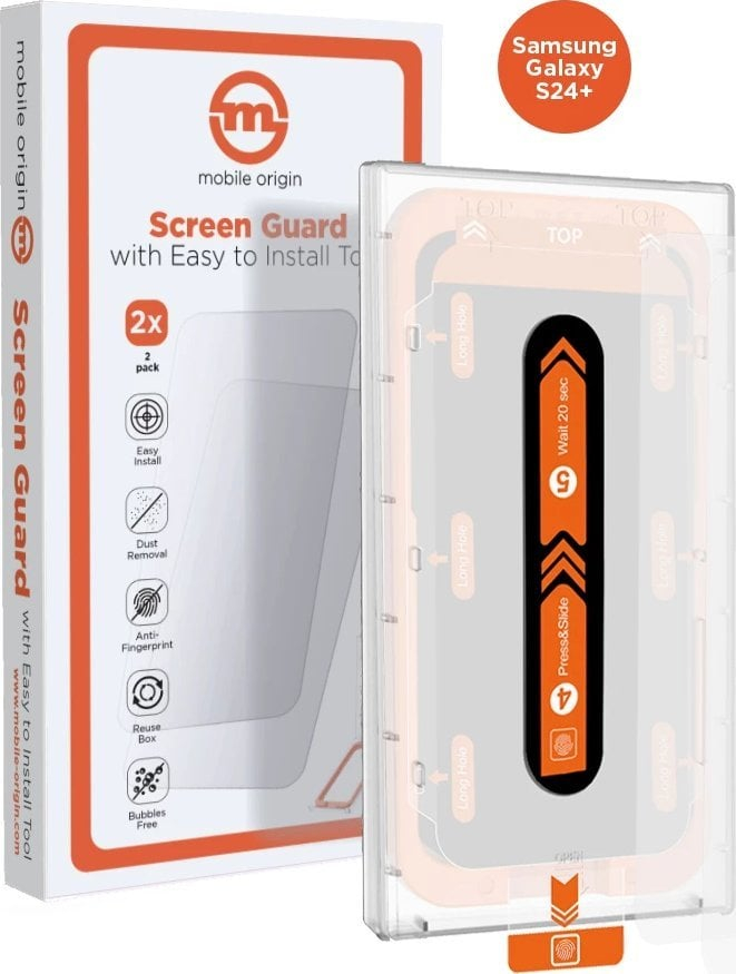 Qelq mbrojtës Mobile Origin për Samsung Galaxy S24 Plus, 2 copë, me aplikues