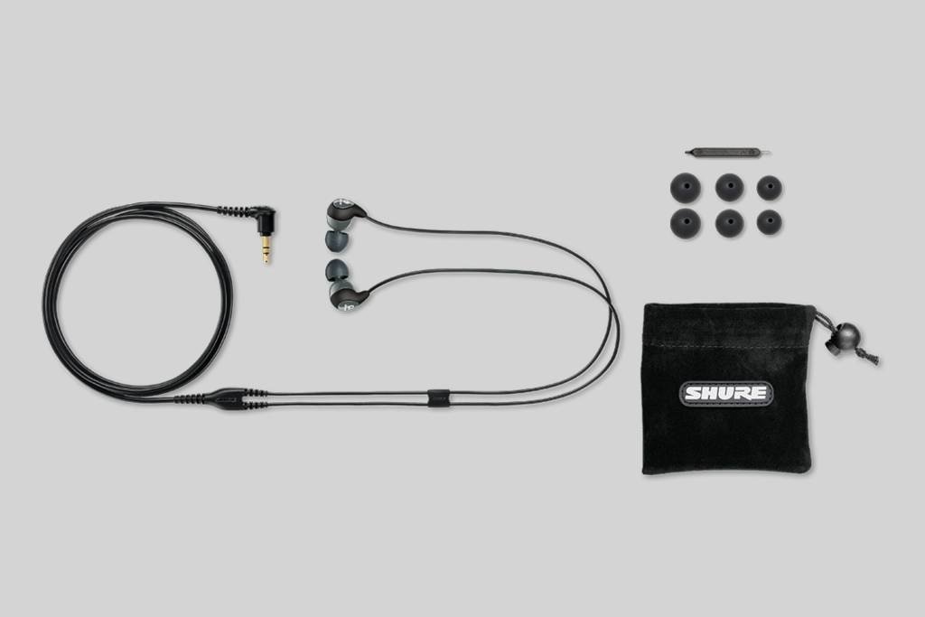 Kufje Shure SE112 GR, in ear me kabllo, izolim zëri 37 dB, gri e zezë