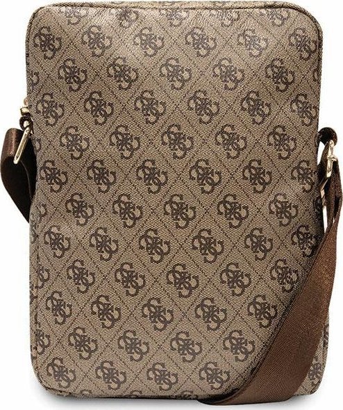 Чанта за таблет Guess 4G Stripes, до 10\", материјал сафјано, кафеава