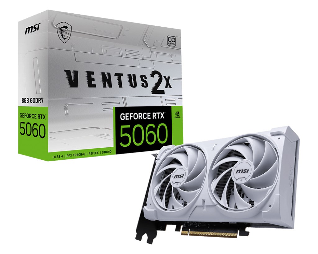 Kartelë grafike MSI GeForce RTX 5060 8G VENTUS 2X OC WHITE NVIDIA 8 GB GDDR7