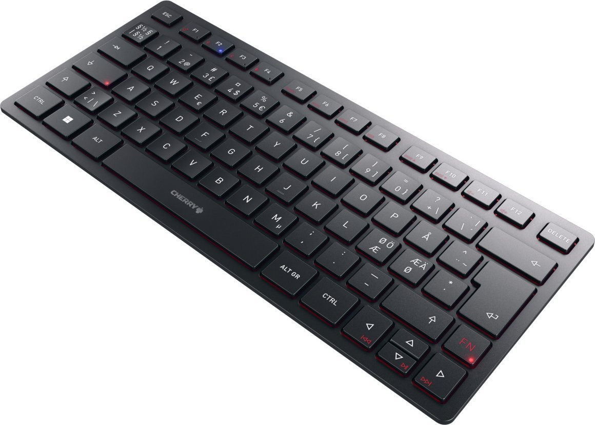 Тастатура CHERRY KW 9200 MINI, безжична и блутут, компактна 75%, нордиска, црна