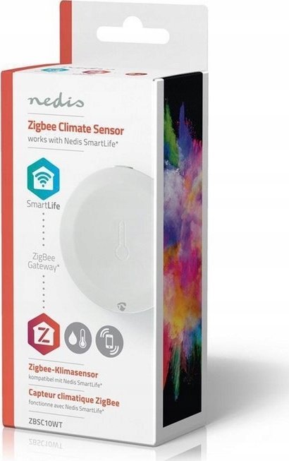 Sensor klime Nedis Zigbee SmartLife, temperaturë dhe lagështi, i bardhë