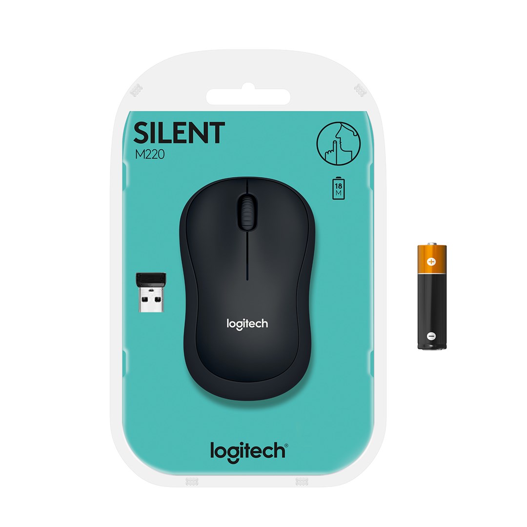 Maus Logitech M220, RF Wireless, i hirtë