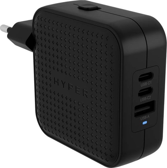Патен полнач HYPER HyperJuice 70W, USB C GaN, 3 порти, црн