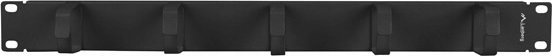 Panel organizues kabllosh Lanberg 1U, për rack 19", i zi