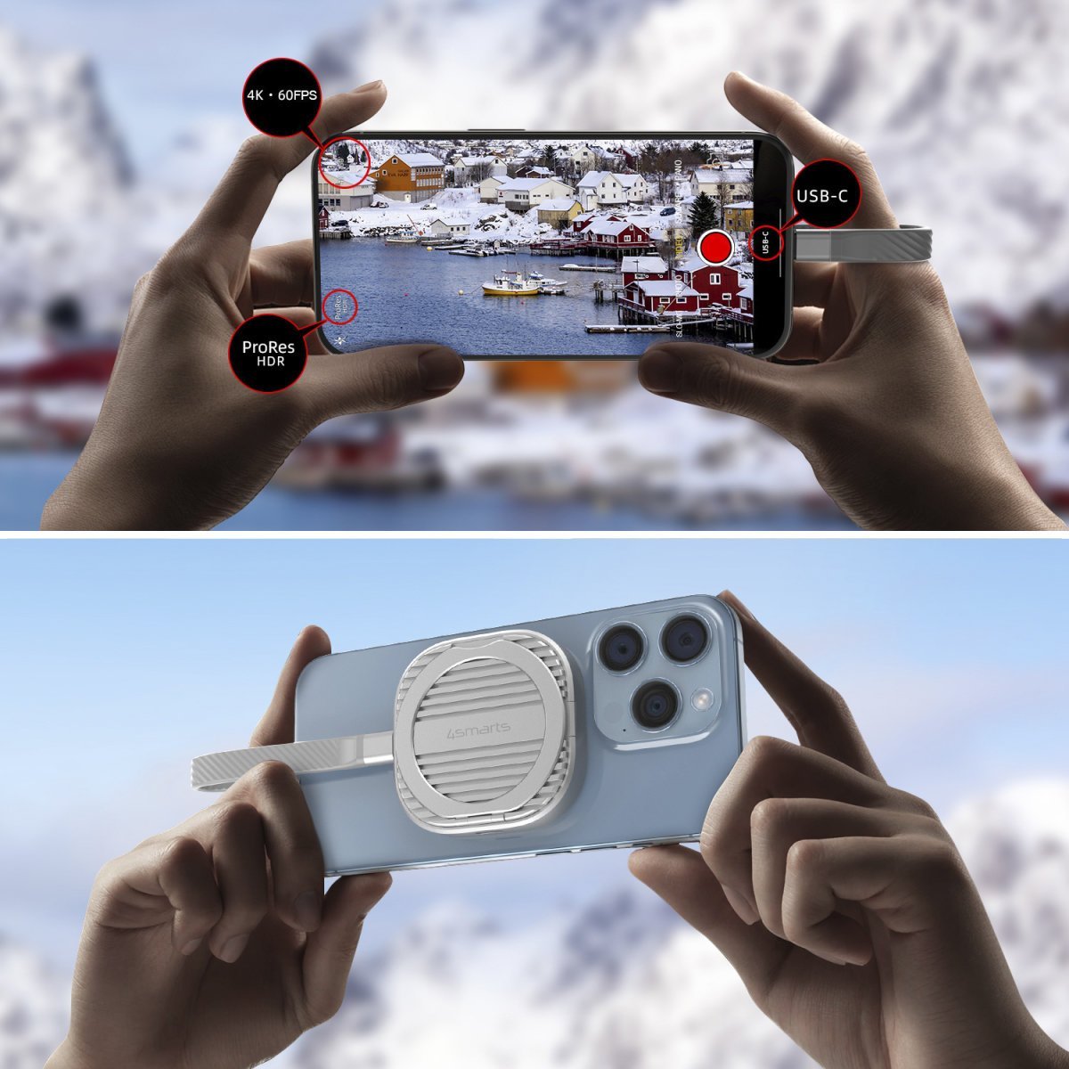 Kasetë SSD 4smarts Magnetic, deri 4TB, 3x USB C, gri