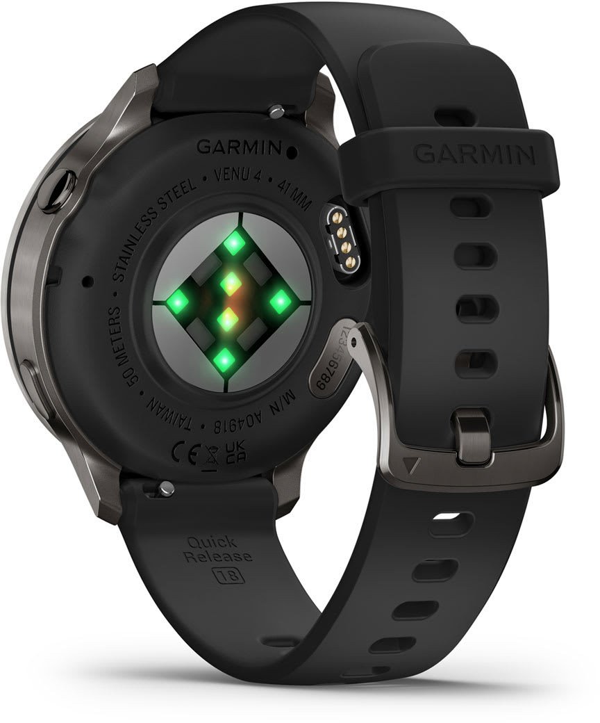 Паметен часовник Garmin Venu 4, GPS, нерѓосувачки челик, црн