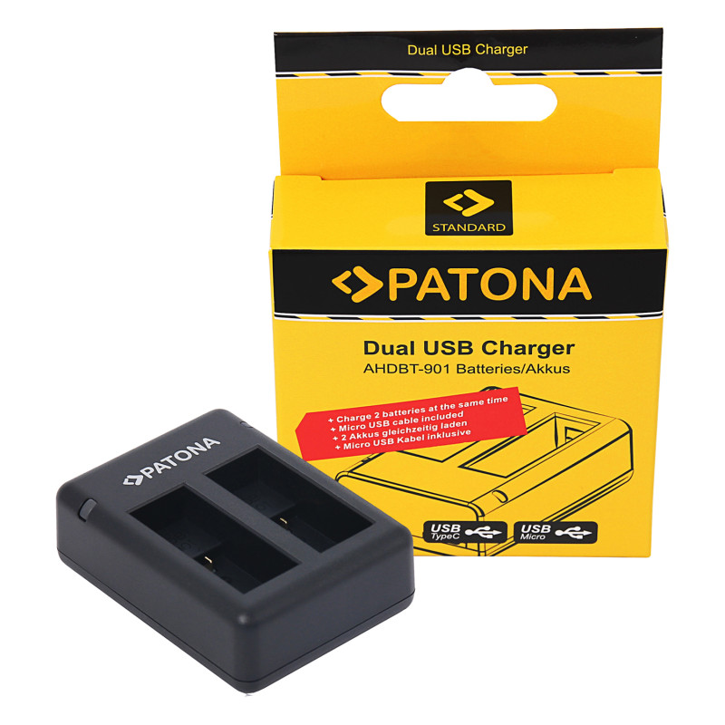 PATONA Dual Charger For GoPro Hero 9, 10 and 11