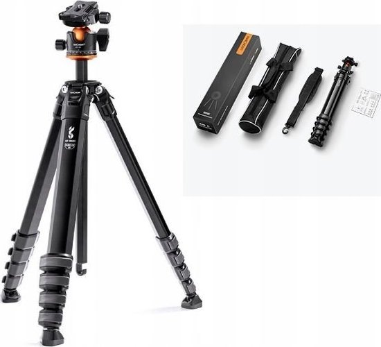 Tripod fotografik K&amp;F Concept KF09.105, lartësi 178 cm, ngarkesë 15 kg, i zi