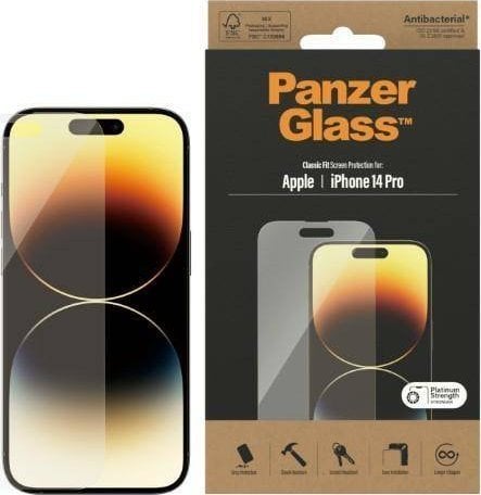 Mbrojtëse ekrani PanzerGlass për Apple iPhone 14 Pro Classic Fit, xham i temperuar, transparente
