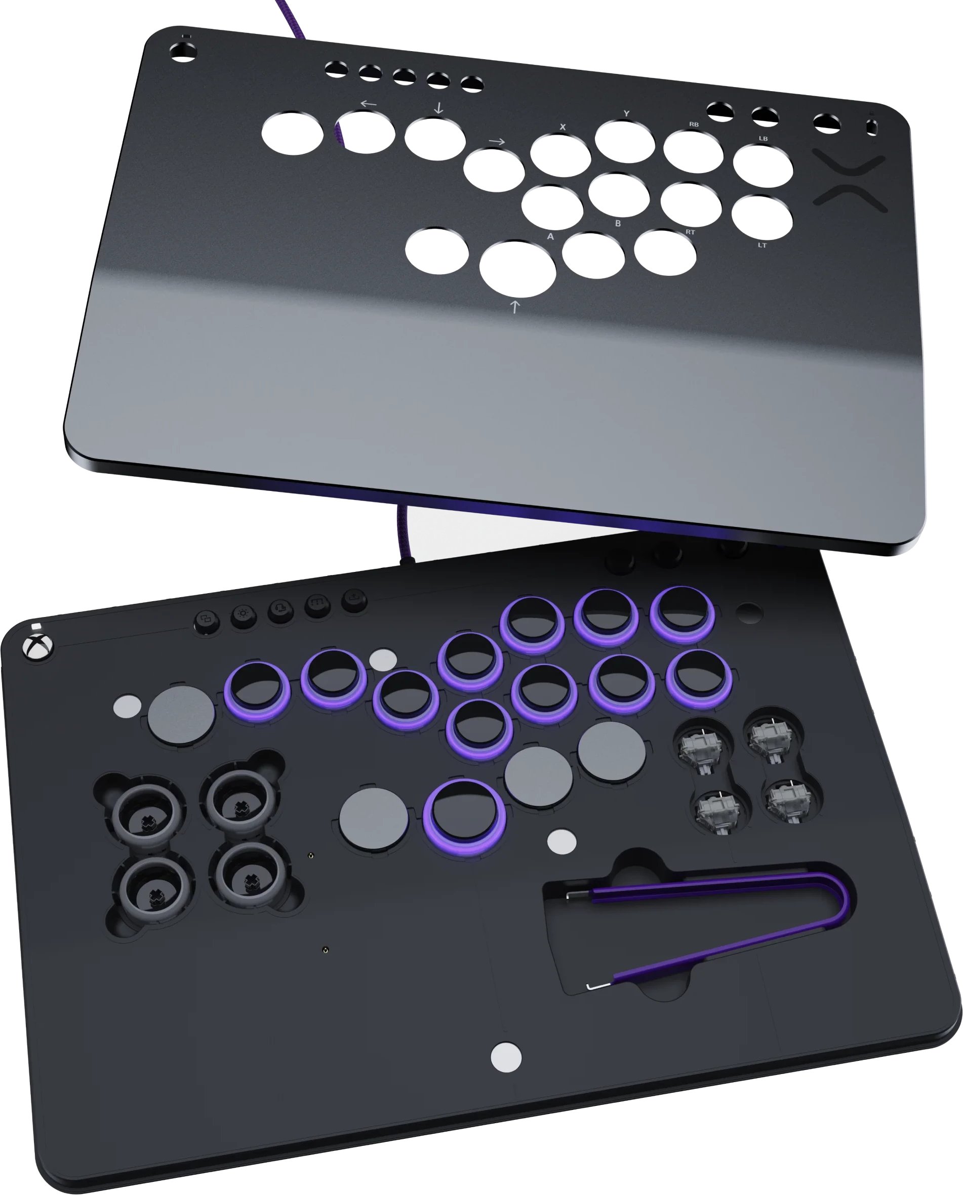 Kontroller lojërash Victrix Pro KO Leverless Fight Stick, Xbox dhe PC, 16 butona, gri metalike