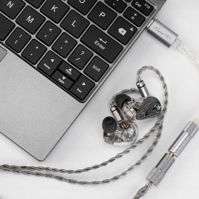 Аудио адаптер MoonDrop Echo A, USB C во 3.5mm, пренослив DAC AMP, сив