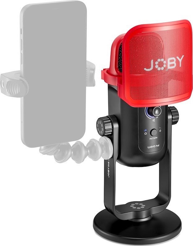 Mikrofon studio Joby Wavo POD, USB, për podcast dhe streaming, i zi