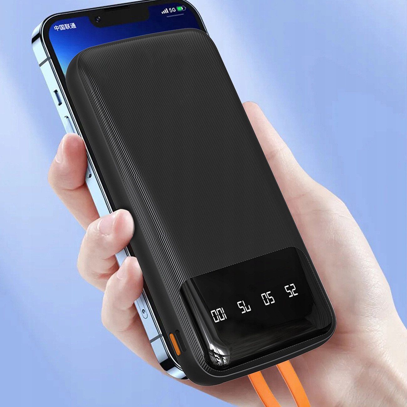 Power bank Dudao K6Pro, 10000mAh, порта USB C и Lightning, црна