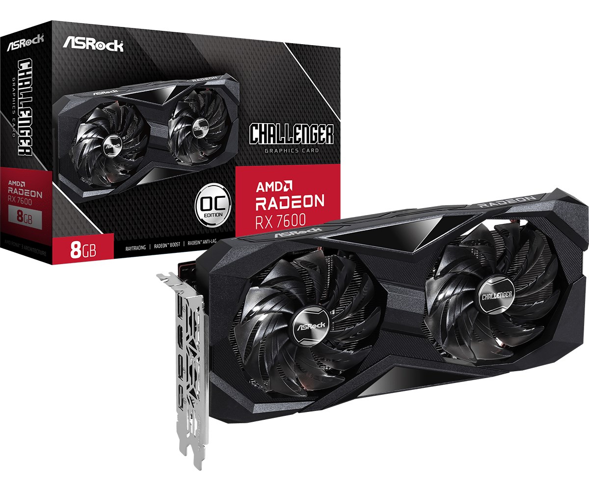 Kartë grafike ASRock Challenger AMD Radeon RX 7600, 8 GB GDDR6