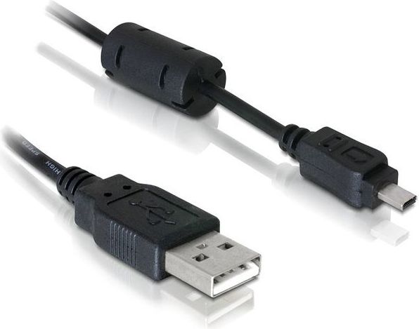 Kabllo DeLock Mini USB 2.0 8-Pin, 1.8m, e zezë