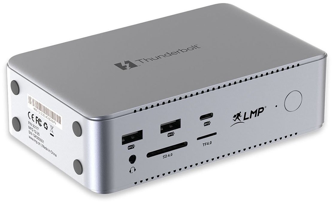 Докинг станица LMP Thunderbolt 5 Pro ThunderDock TB5, 8K, 14 порти, сива Space Gray