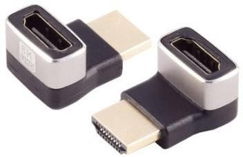 Adapter HDMI Microconnect HDM19F19MA2 8KU, 8K, kënd 90°, i zi