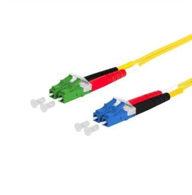 Kabllo fibër optike Metz Connect BTR 151P1JOJA10E, LC-D në LC-D APC, single mode, 1m, e verdhë