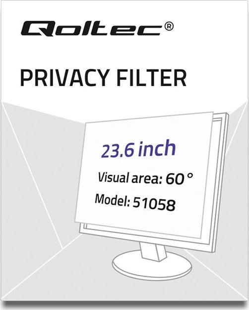 Filtër privatësie për monitor Qoltec RODO 51058, 23.6", 16:9, i zi