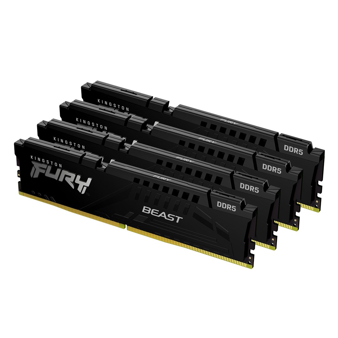 Memorie RAM Kingston FURY 128GB 5200MT/s DDR5 CL40 DIMM (4 x 32 GB) Beast XMP