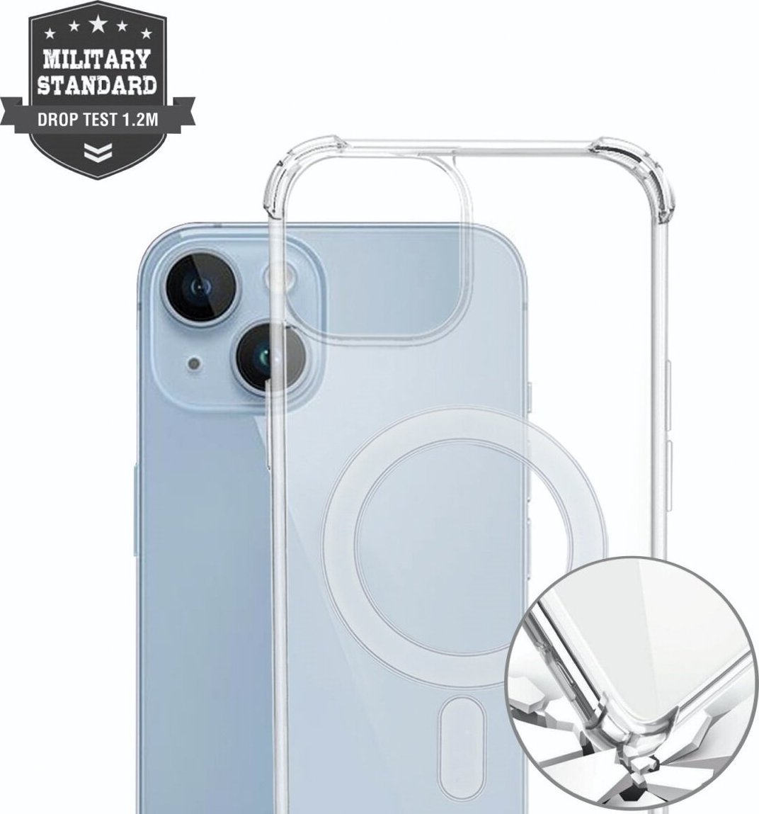 Mbulesë telefoni 4smarts Hybrid Case Ibiza për iPhone 15, me magnetë MagSafe, transparente