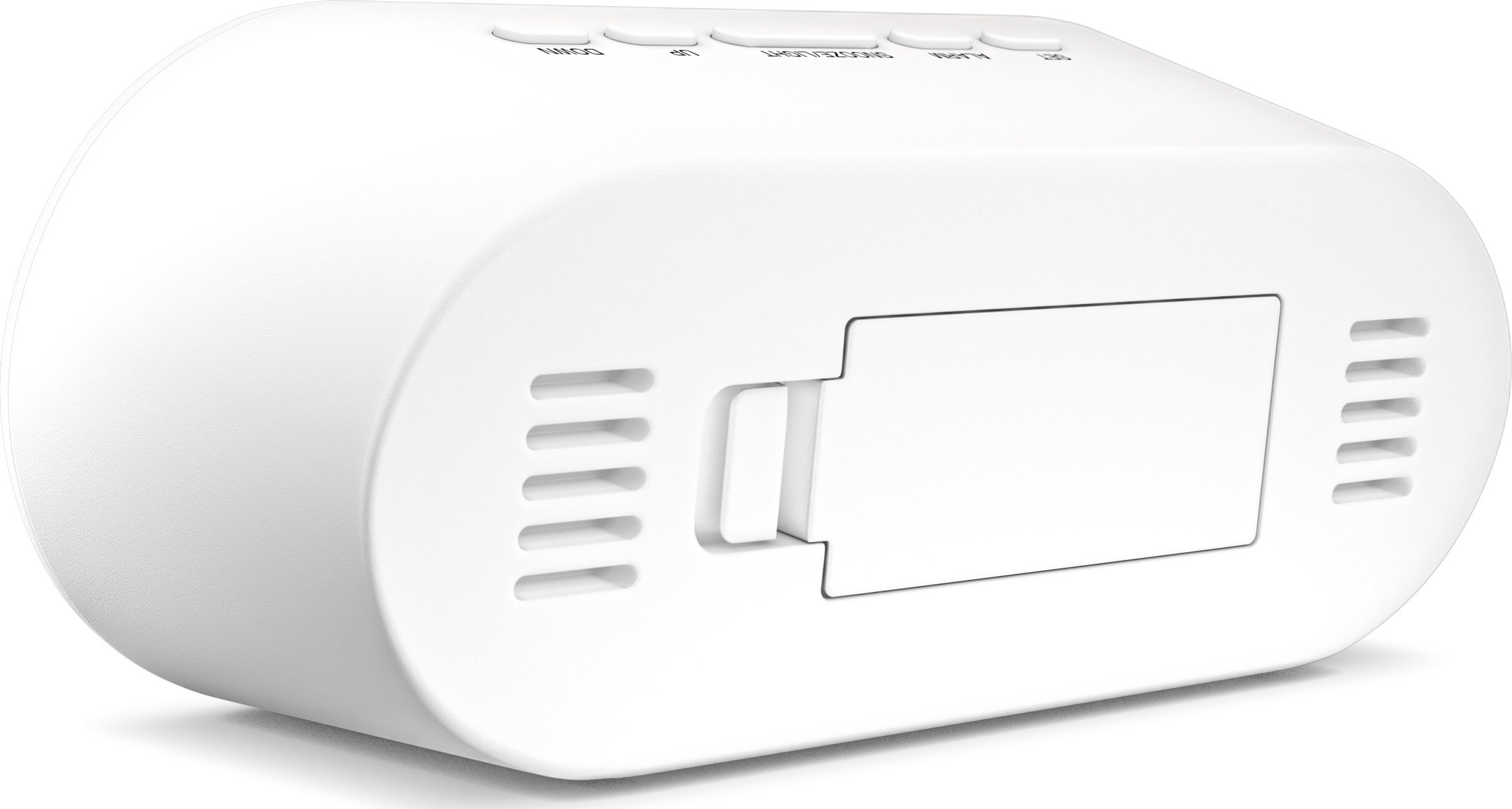 Дигитален будилник Mebus 25808, син екран, мерење температура °C, бел