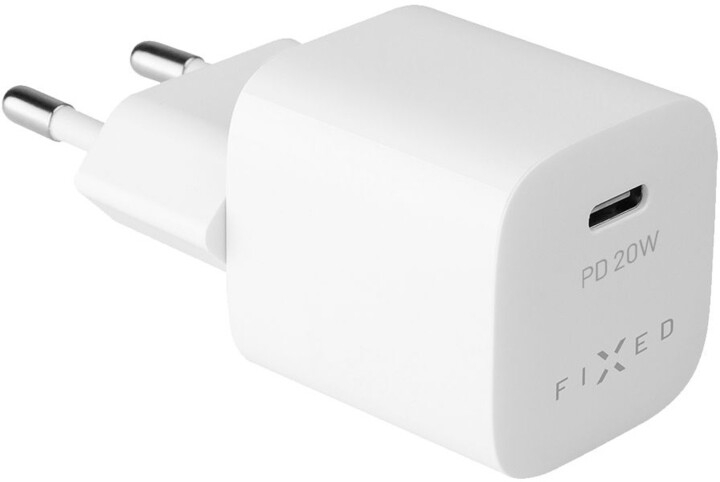 Karikues FIXED Mini me USB-C, PD, 20W, i bardhë