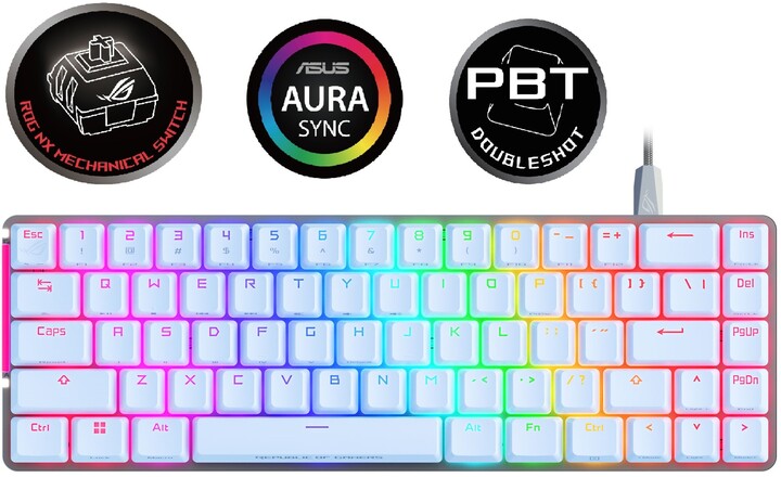 Tastierë ASUS ROG Falchion Ace, NX RED, US, e bardhë